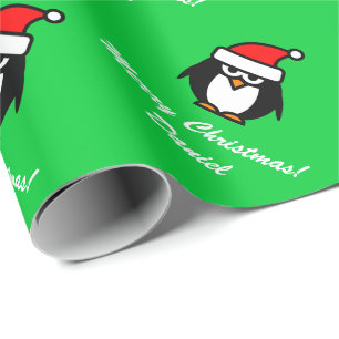 Presente Papel de envolvimento   do pinguim do Natal