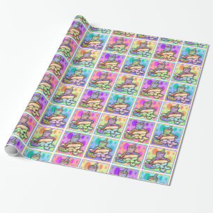 Presente Papel de envolvimento do pop art do cachorro