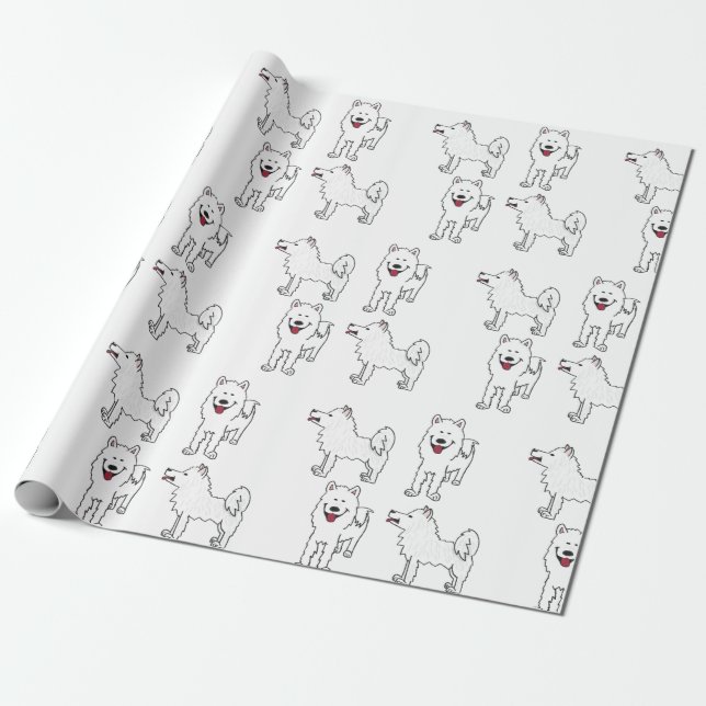 Presente Papel de envolvimento do Samoyed (Desenrolado)