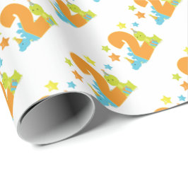 Presente Papel de envolvimento do segundo aniversário dos