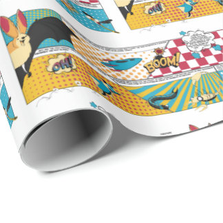 Presente Papel de envolvimento do super-herói do bastão