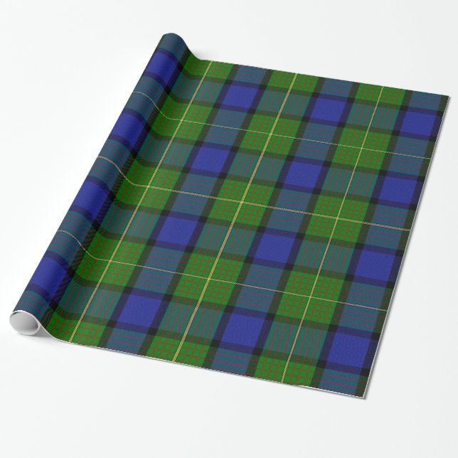 Presente Papel de envolvimento do Tartan de Moore/Muir (Desenrolado)