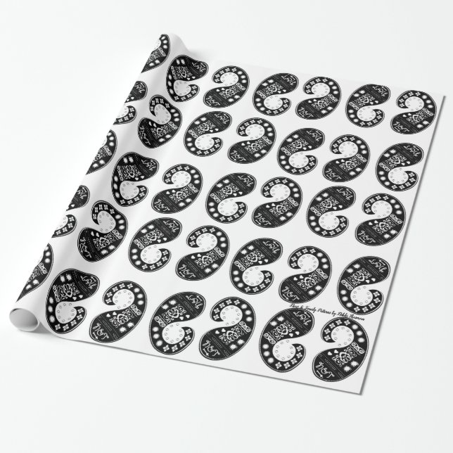 Presente Papel de envolvimento do teste padrão de Paisley (Desenrolado)