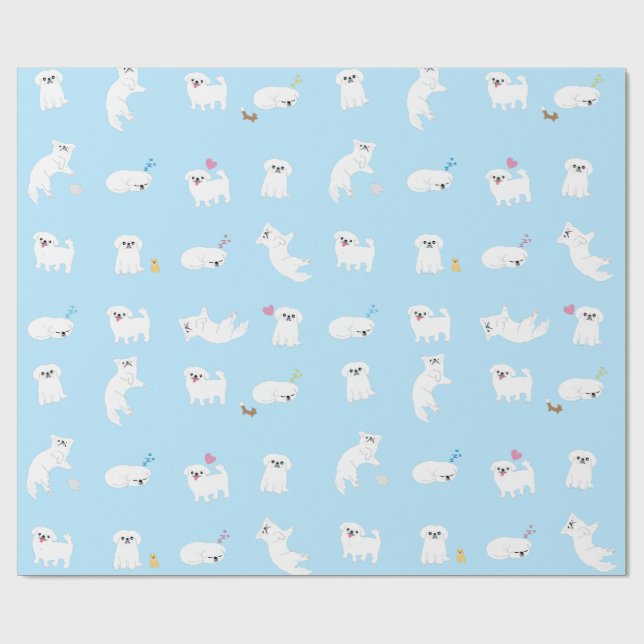 Presente Papel de envolvimento do teste padrão de Pekingese (Aberto)