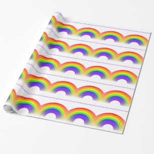 Presente Papel de envolvimento do teste padrão do arco-ír