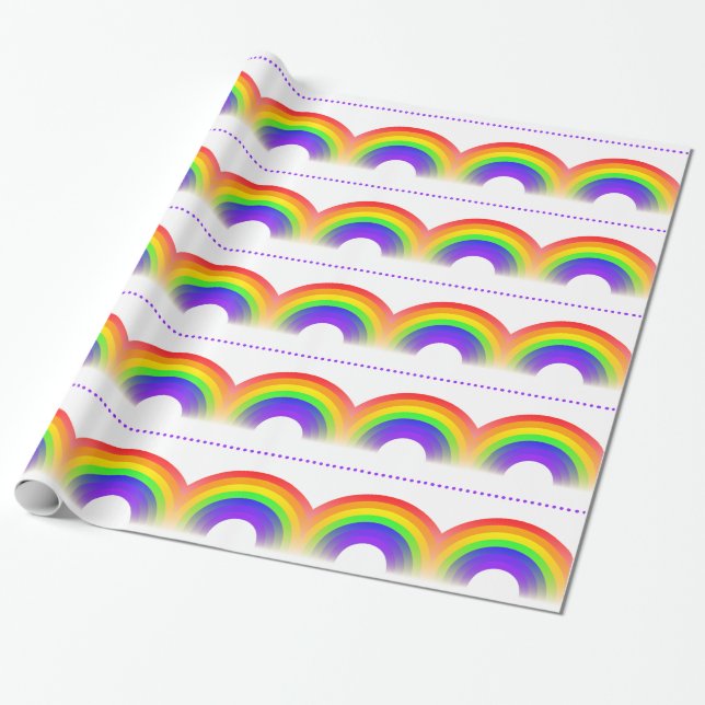 Presente Papel de envolvimento do teste padrão do arco-íris (Desenrolado)