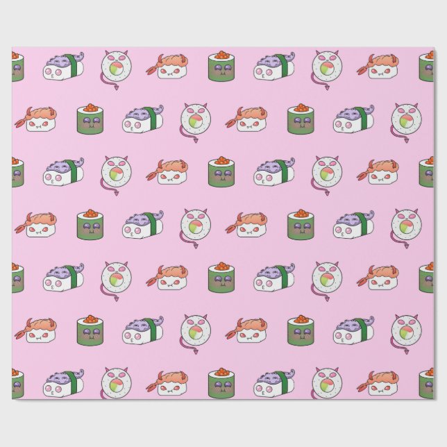 Presente Papel de envolvimento do teste padrão do sushi de (Aberto)