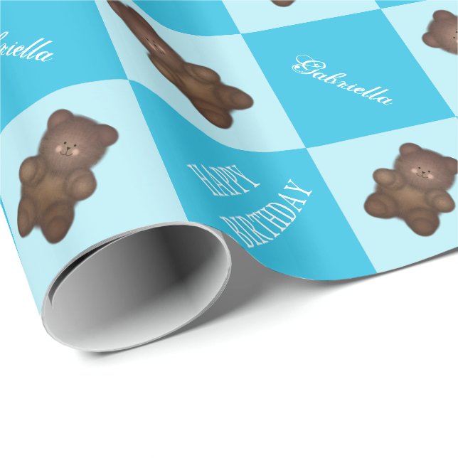 Presente Papel de envolvimento do urso de Brown (Ponta do rolo)
