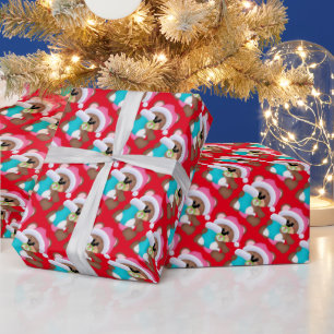 Presente Papel de envolvimento do urso do Natal do bebê