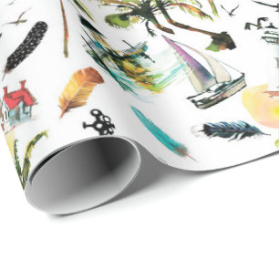 Presente Papel de envolvimento do verão do mar