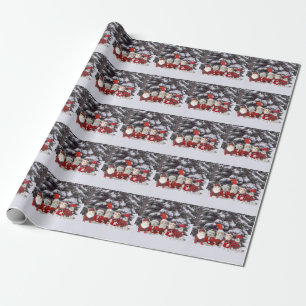 Presente Papel de envolvimento dos Carolers do gatinho