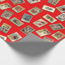 Papel de envolvimento dos cartão do natal vintage