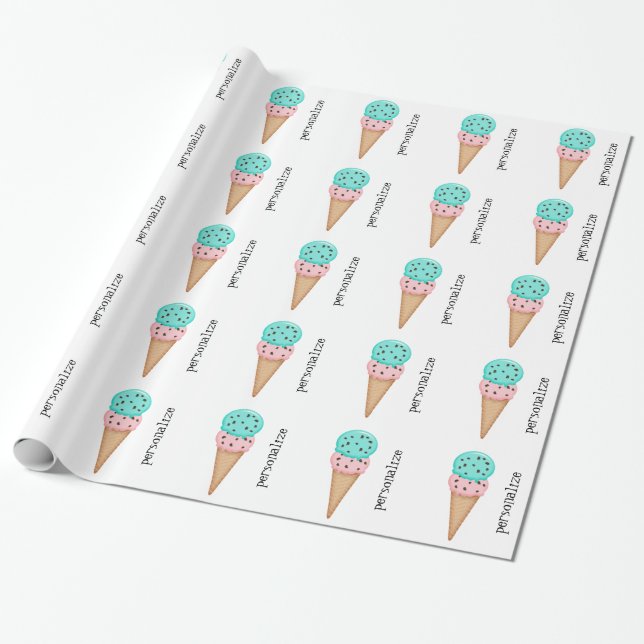 Presente Papel de envolvimento dos cones do sorvete do (Desenrolado)