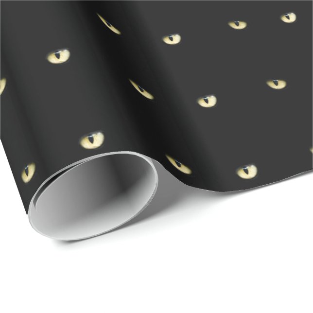 Presente Papel de envolvimento dos olhos de gato preto do (Ponta do rolo)