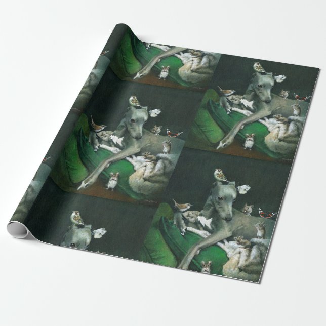 Presente Papel de envolvimento dos ratos e dos pássaros de (Desenrolado)