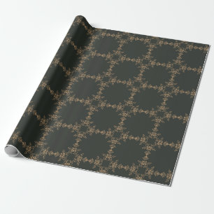 Presente Papel de envolvimento Dourado do Arabesque luxuoso