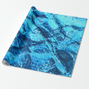 Presente Papel de envolvimento enrugado azul da folha