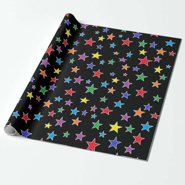 Presente Papel de envolvimento estrelado da noite estrelado (Desenrolado)