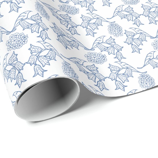 Presente Papel de envolvimento étnico do impressão floral (Ponta do rolo)
