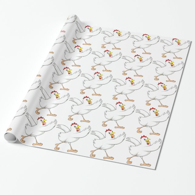 Presente Papel de envolvimento feliz da galinha (Desenrolado)