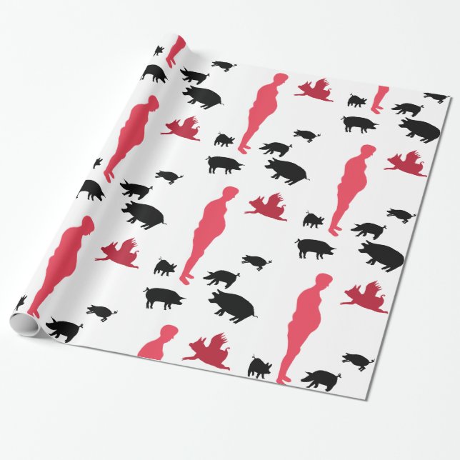 Presente Papel de envolvimento feliz de Vegeterian da (Desenrolado)