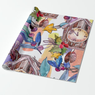 Presente Papel de envolvimento festivo da ilustração do