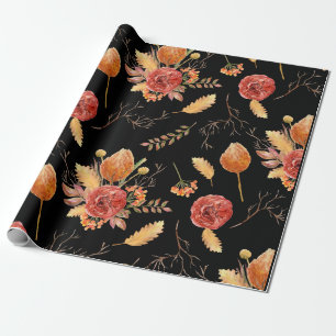 Presente Papel de envolvimento floral da queda