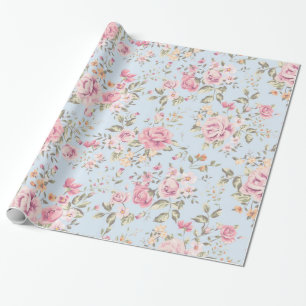 Presente Papel de envolvimento floral do chique