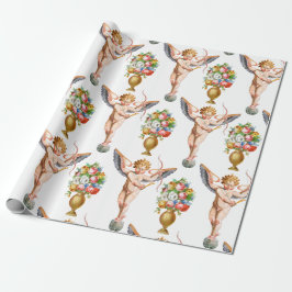 Presente Papel de envolvimento floral do Cupido