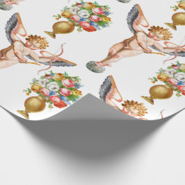 Presente Papel de envolvimento floral do Cupido