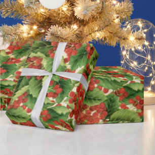 Presente Papel de envolvimento floral do feriado do Natal