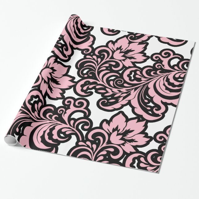 Presente Papel de envolvimento floral do teste padrão de (Desenrolado)