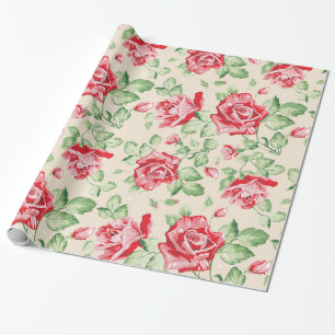 Presente Papel de envolvimento floral do teste padrão do