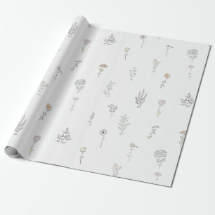 Presente Papel de envolvimento floral tirado mão