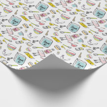 Papel de envolvimento Handdrawn do teste padrão do