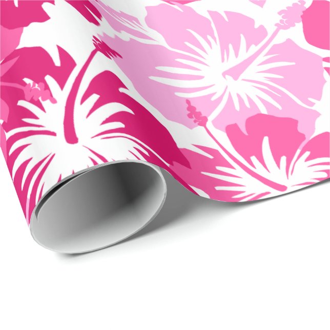 Presente Papel de envolvimento havaiano floral do hibiscus (Ponta do rolo)
