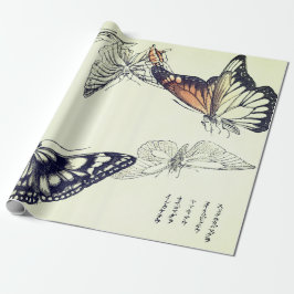 Presente Papel de envolvimento JAPONÊS da BORBOLETA do