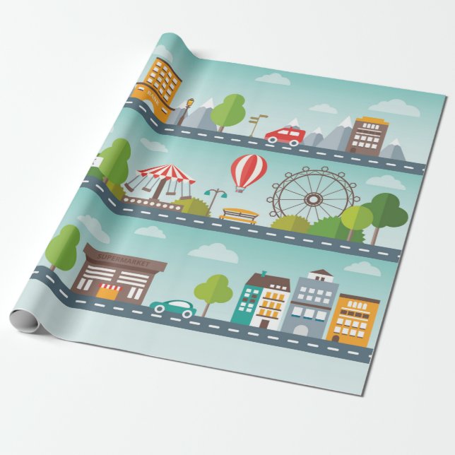 Presente Papel de envolvimento liso do mapa da arquitectura (Desenrolado)