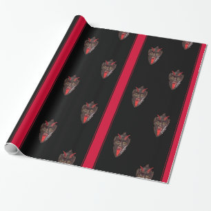 Presente Papel de envolvimento listrado de Krampus