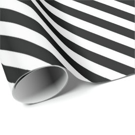 Presente Papel de envolvimento listrado preto e branco