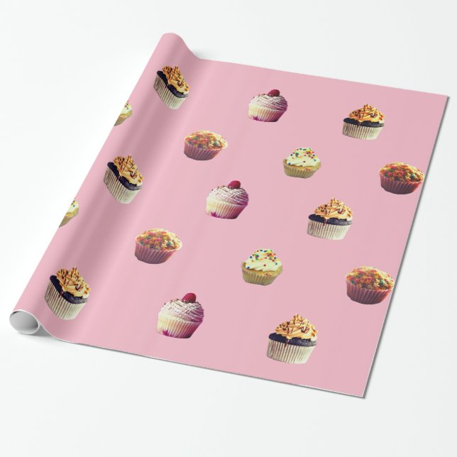 Presente Papel de envolvimento lustroso dos cupcakes (Desenrolado)