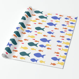 Presente Papel de envolvimento lustroso dos peixes,