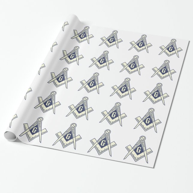 Presente Papel de envolvimento maçónico branco (Desenrolado)