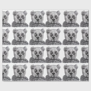 Presente Papel de envolvimento Matte de tiragem da panda,