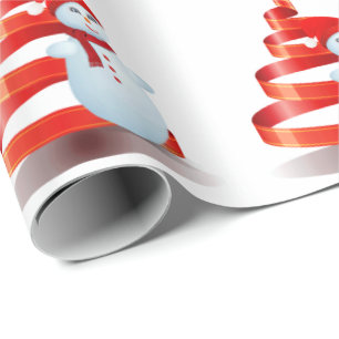 Presente Papel de envolvimento Matte do boneco de neve do