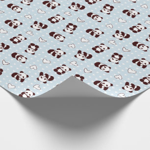 Presente Papel de envolvimento modelado azul do urso de