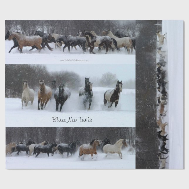 Presente Papel de envolvimento novo do cavalo das fugas da (Aberto)