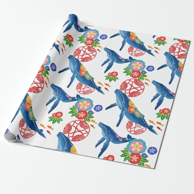 Presente papel de envolvimento okinawan da arte do teste (Desenrolado)
