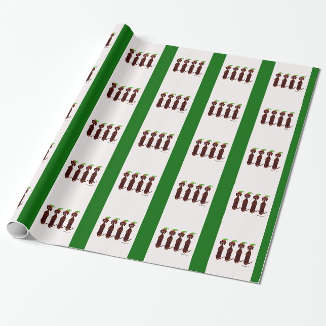 Presente Papel de envolvimento pequeno do Natal de quatro (Desenrolado)