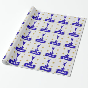 Presente Papel de envolvimento personalizado azul do